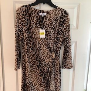 Calvin Klein brown wrap dress